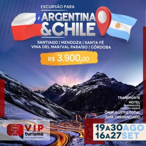 🇦🇷 <b>ARGENTINA & CHILE</b> 🇨🇱 - 16 à 27/09 PROMO R$ 3900,00 à vista <b>*LOTADO*</b>