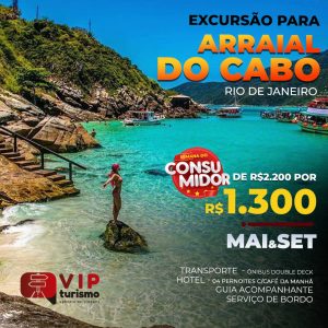 <b>ARRAIAL DO CABO/RJ </b> 20 à 26/05 - <b> *PROMO 1.300,00 ATÉ 22/03*</b>