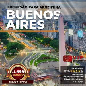<b>🇦🇷 BUENOS AIRES 🇦🇷 - </b> Feriadão 02/11 <b>** R$ 1699, à vista**</b>