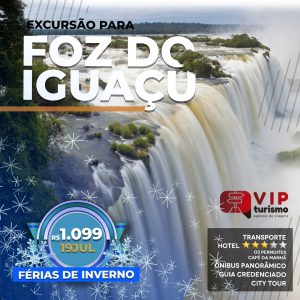 <b>🦋FOZ DO IGUAÇU 🌈 </b> Férias de Inverno ** R$ 1099, à vista** <b>SAÍDA 19/07</b>