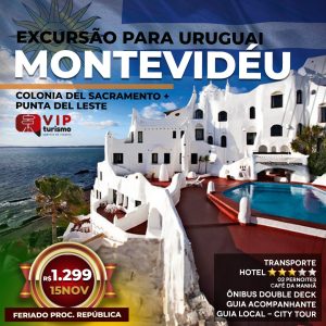 <b>🇺🇾 MONTEVIDÉU 🇺🇾 </b> - Feriadão 15/11 <b>** LOTADO** </b>