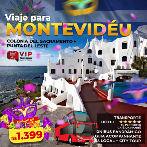 <b>🇺🇾 MONTEVIDÉU 🇺🇾 </b> - Feriadão Carnaval <b>** R$ 1399, à vista - ÚLTIMOS 05 LUGARES** </b>