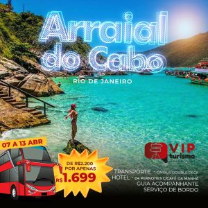 🏖️ <b>ARRAIAL DO CABO/RJ 🏝️</b> 07 à 13/04 <b> PROMO 1699,00</b>