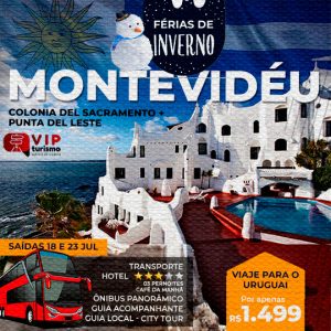 <b>🇺🇾 MONTEVIDÉU 🇺🇾 </b> - Férias de Inverno SAÍDA 18/07 <b>R$ 1.499, à vista </b>