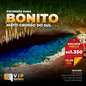 <b>🐠🐦BONITO/MS </b> 🐊🐍  - 23 à 28/07 <b>** R$ 1350, à vista ABERTO 2° ÔNIBUS **</b>